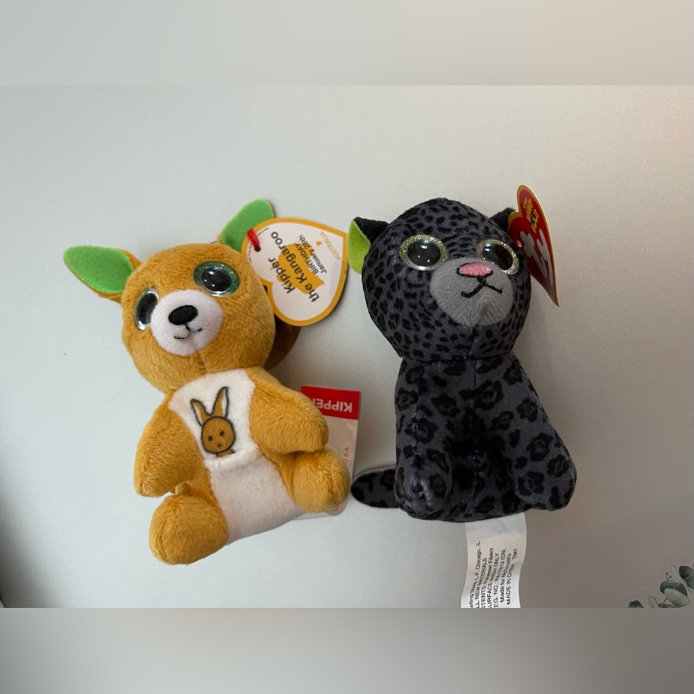 2 Adorable Ty Teenie Beanie Boo’s Kipper & Dotson